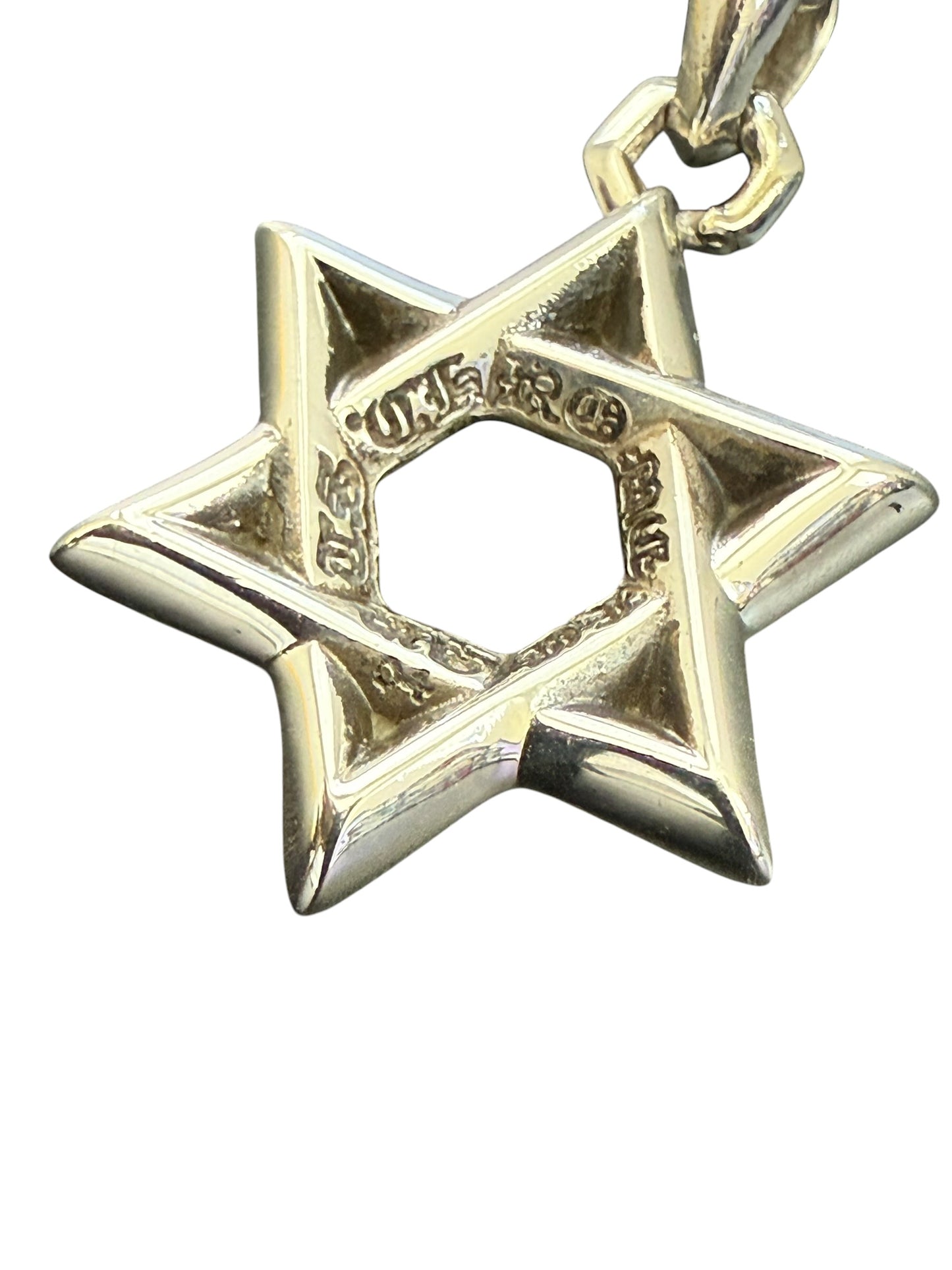 Chrome Hearts Star of David Silver Pendant w Chain