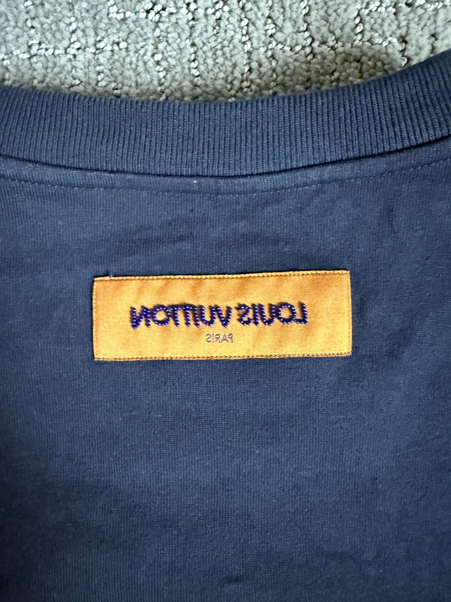 Louis Vuitton Pearl Marquee Logo SS T-Shirt Navy