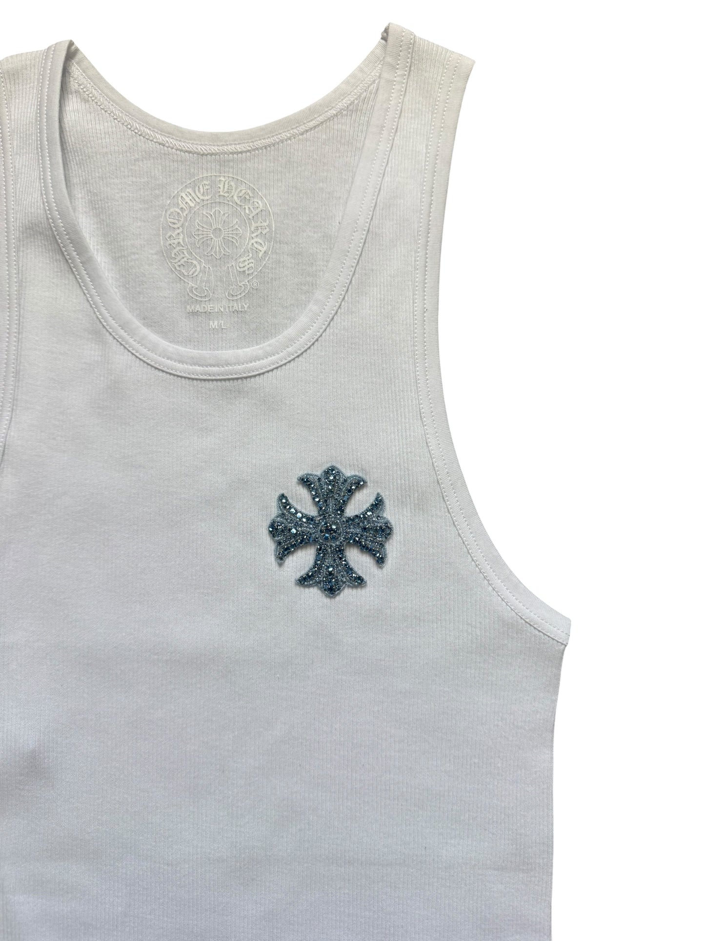 Chrome Hearts Crystal Plus Cross Tank Top