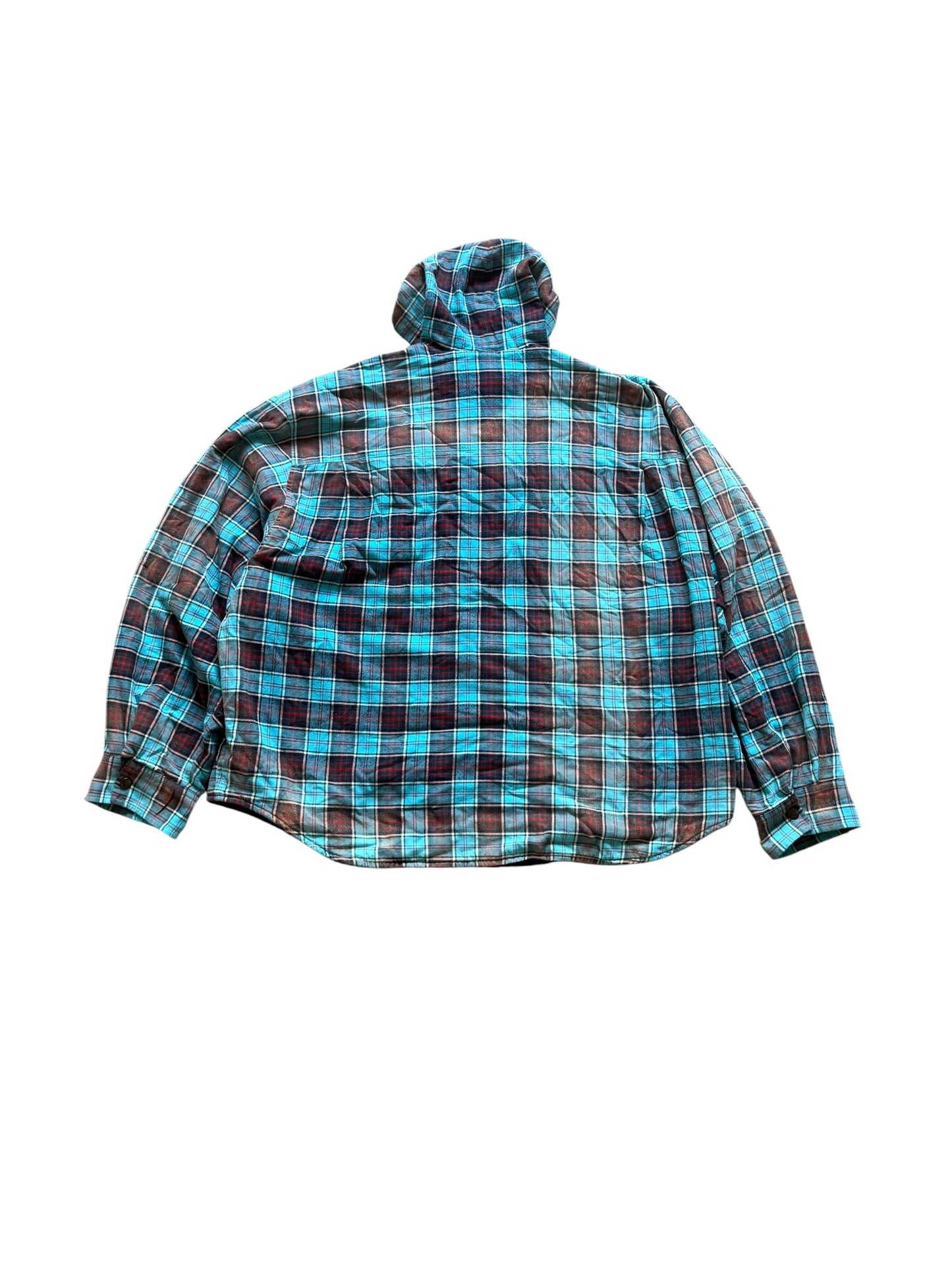 Balenciaga Bleached Flannel Hooded Jacket
