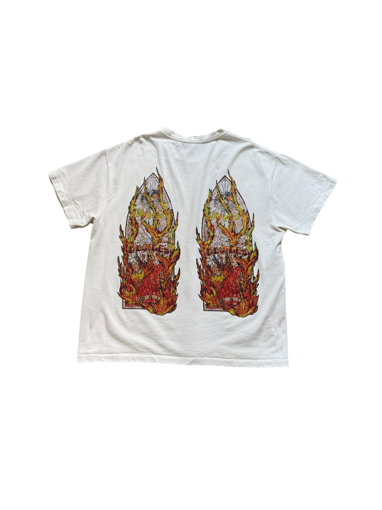 Who Decides War Flames Glass Rhinestone Short Sleeve
