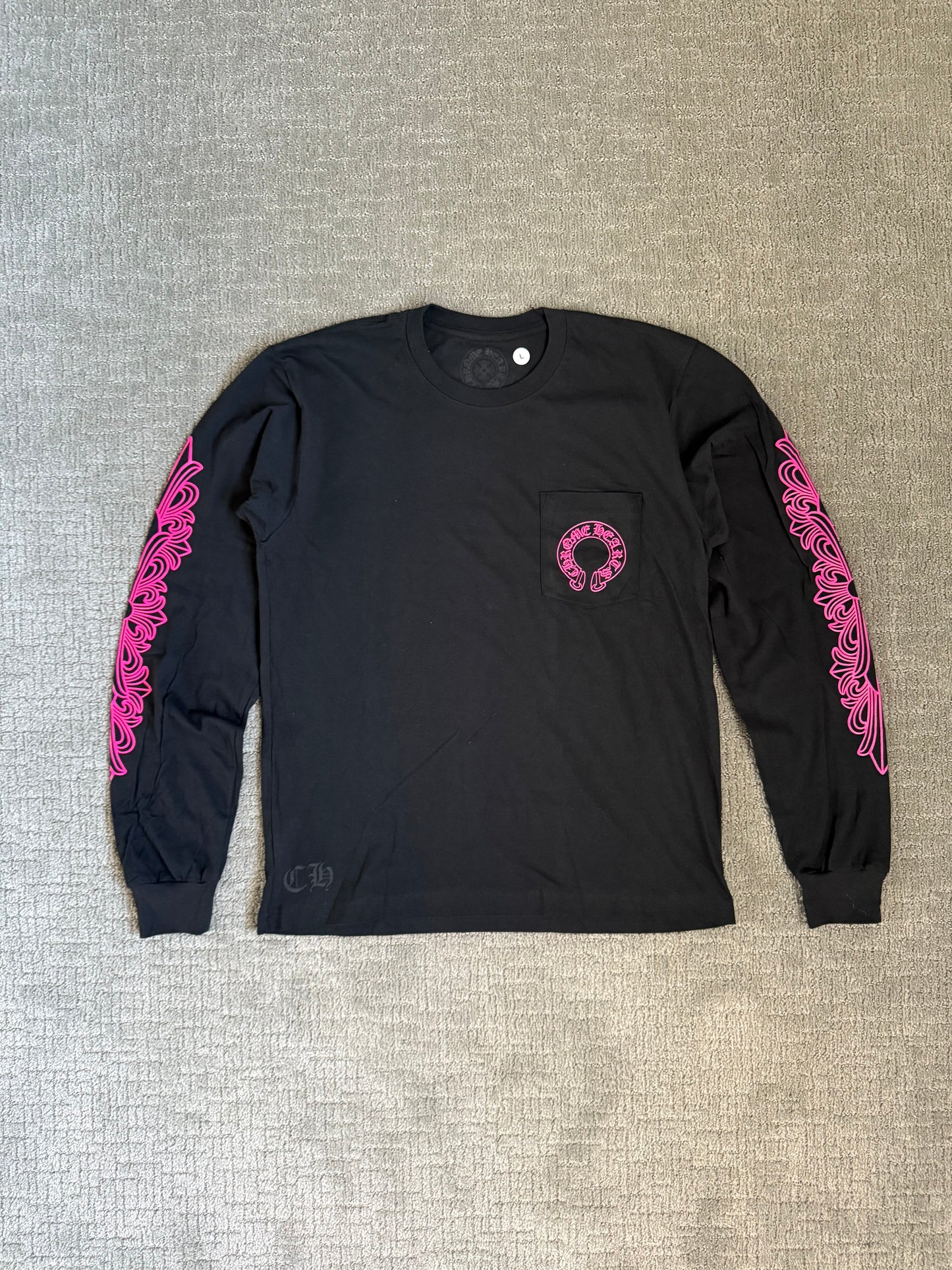 Chrome Hearts Horseshoe LS T-Shirt Black Pink