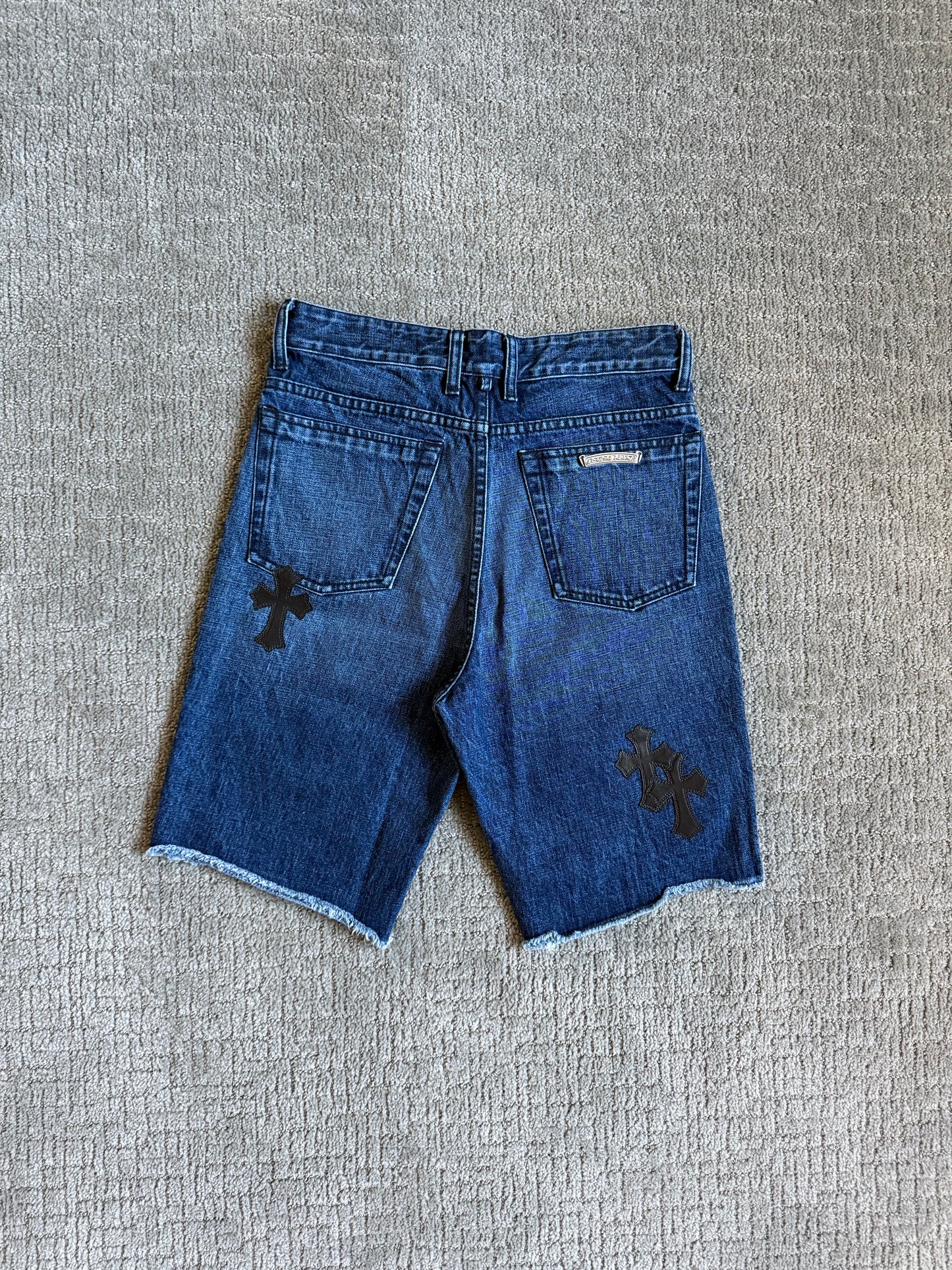 Chrome Hearts Cross Patch Denim Shorts Blue