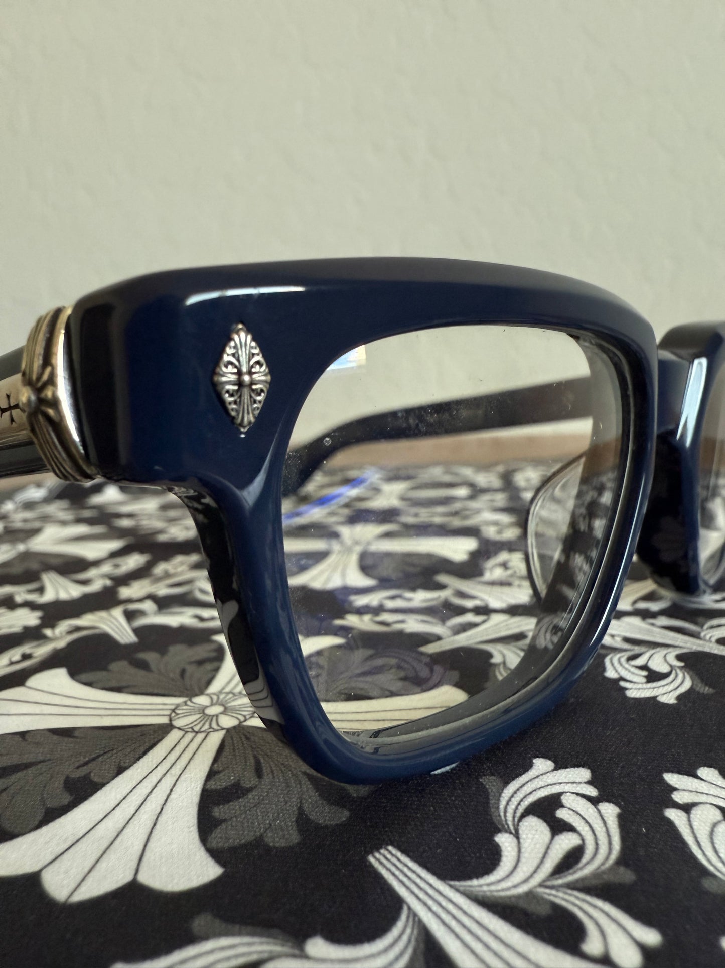 Chrome Hearts Pen 15 Glasses Clear Navy/Silver