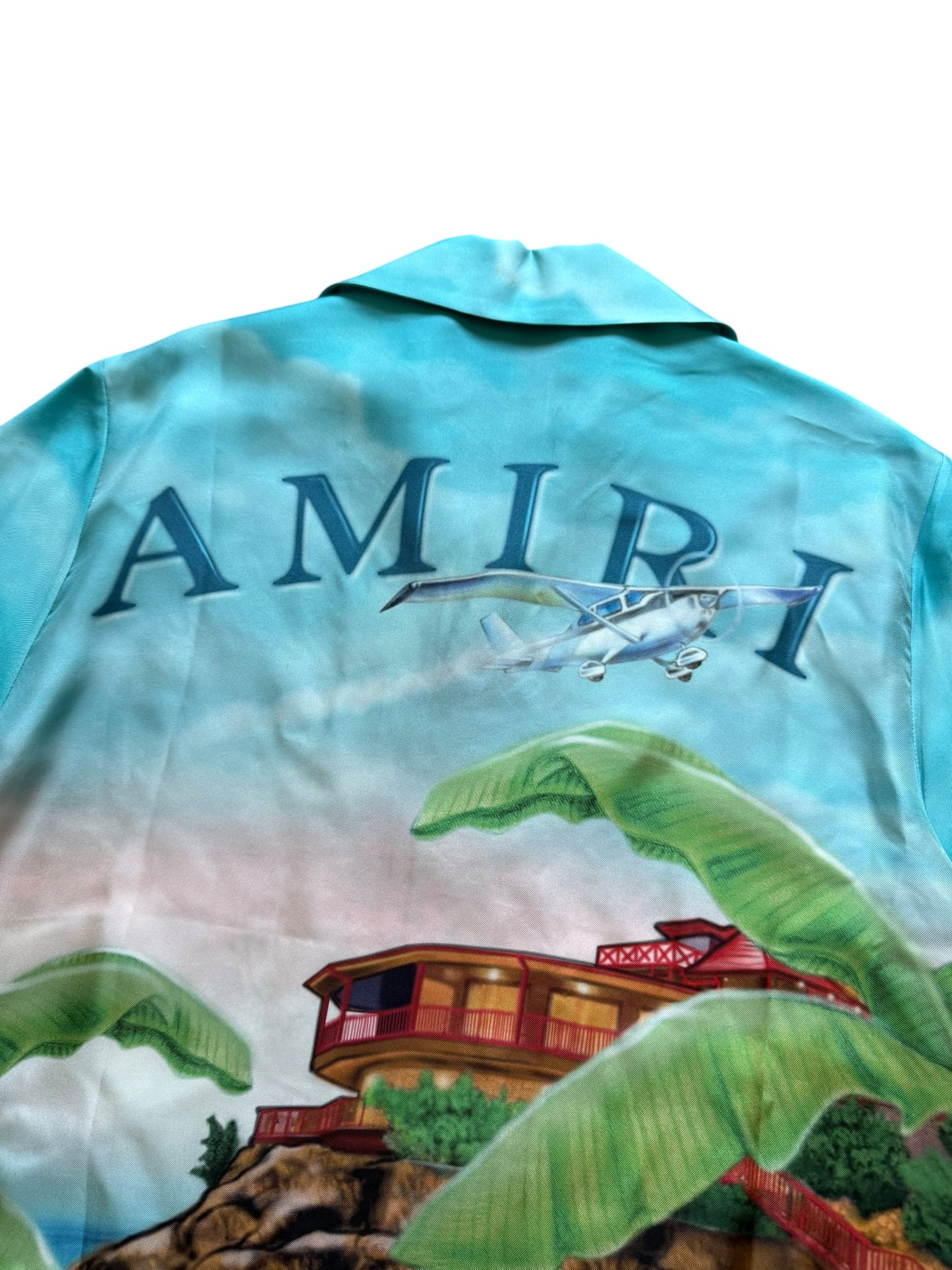 Amiri Eden Rock Silk Short Sleeve Button Up