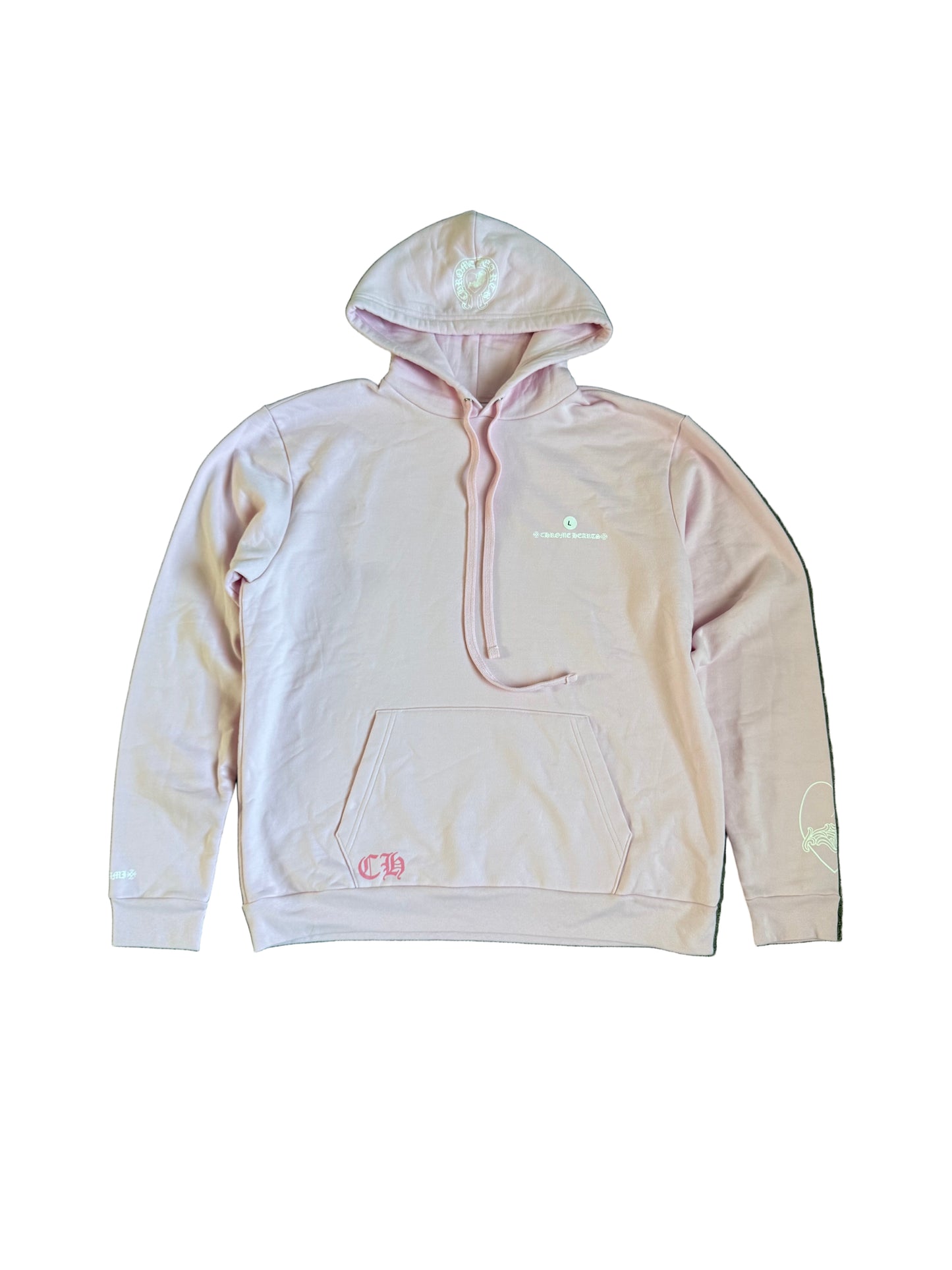 Chrome Hearts Heart Vine Art Basel Pullover Hoodie Pink