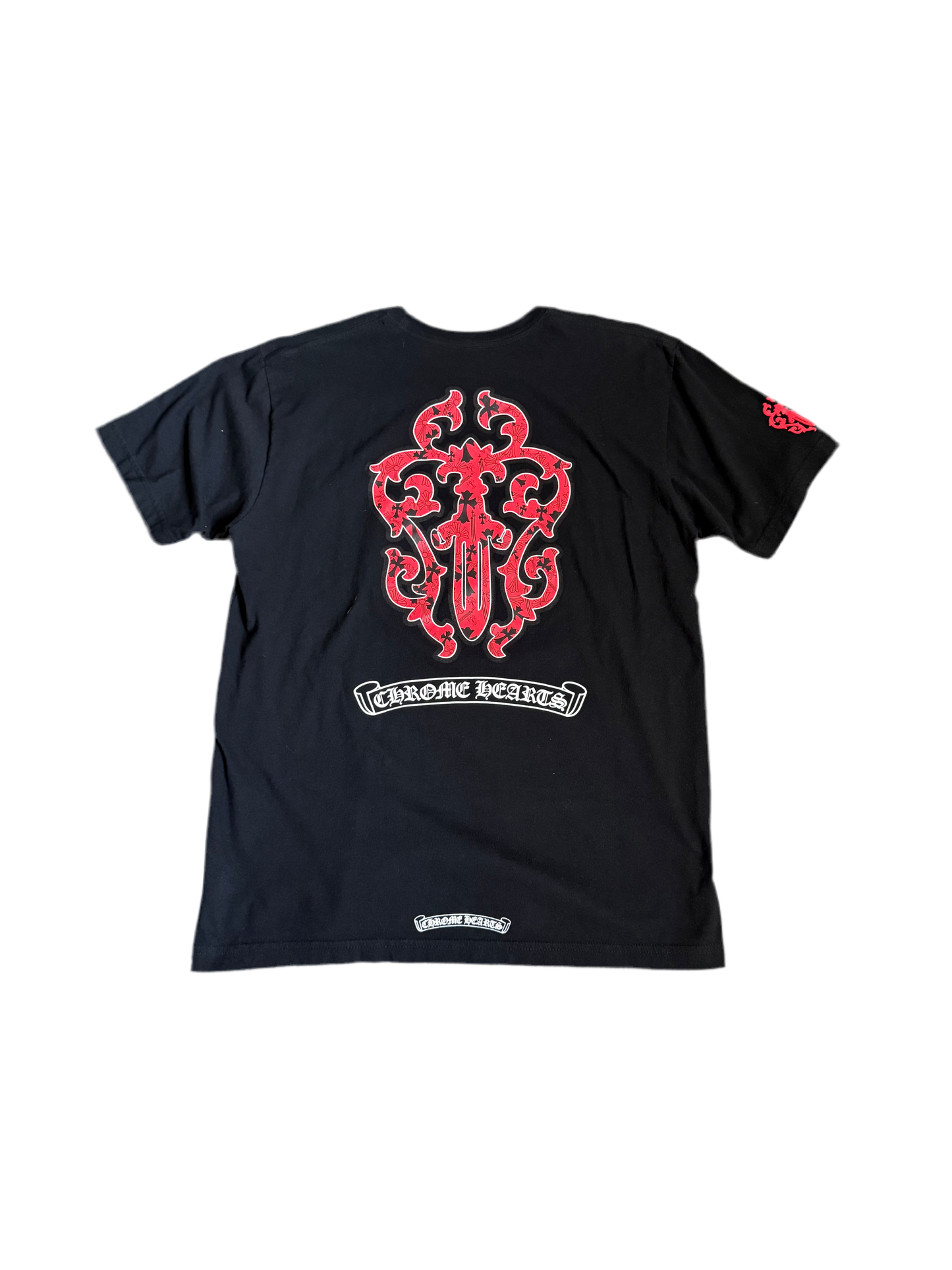 Chrome Hearts Stencil Vine Dagger SS T-Shirt Black/Red