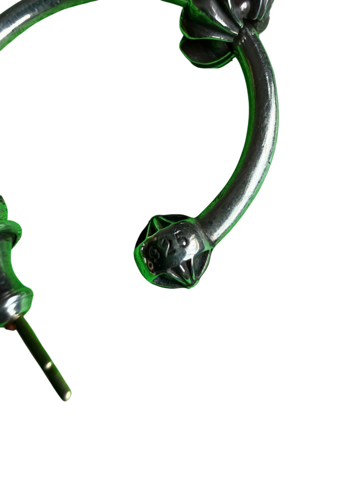 Chrome Hearts Spinner Cross Hoop Silver Earring