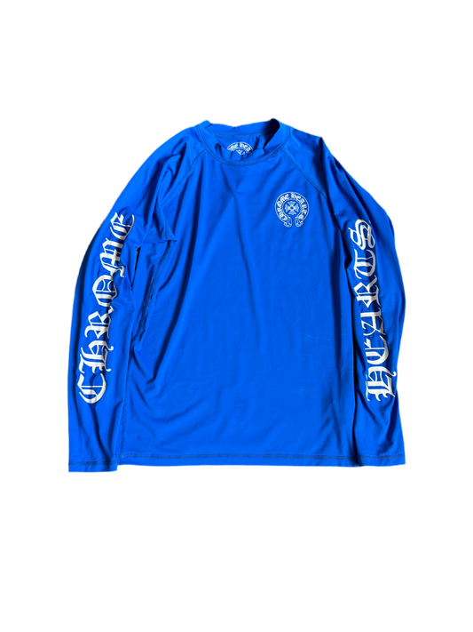 Chrome Hearts Miami Rash Gaurd Surf Shirt Blue
