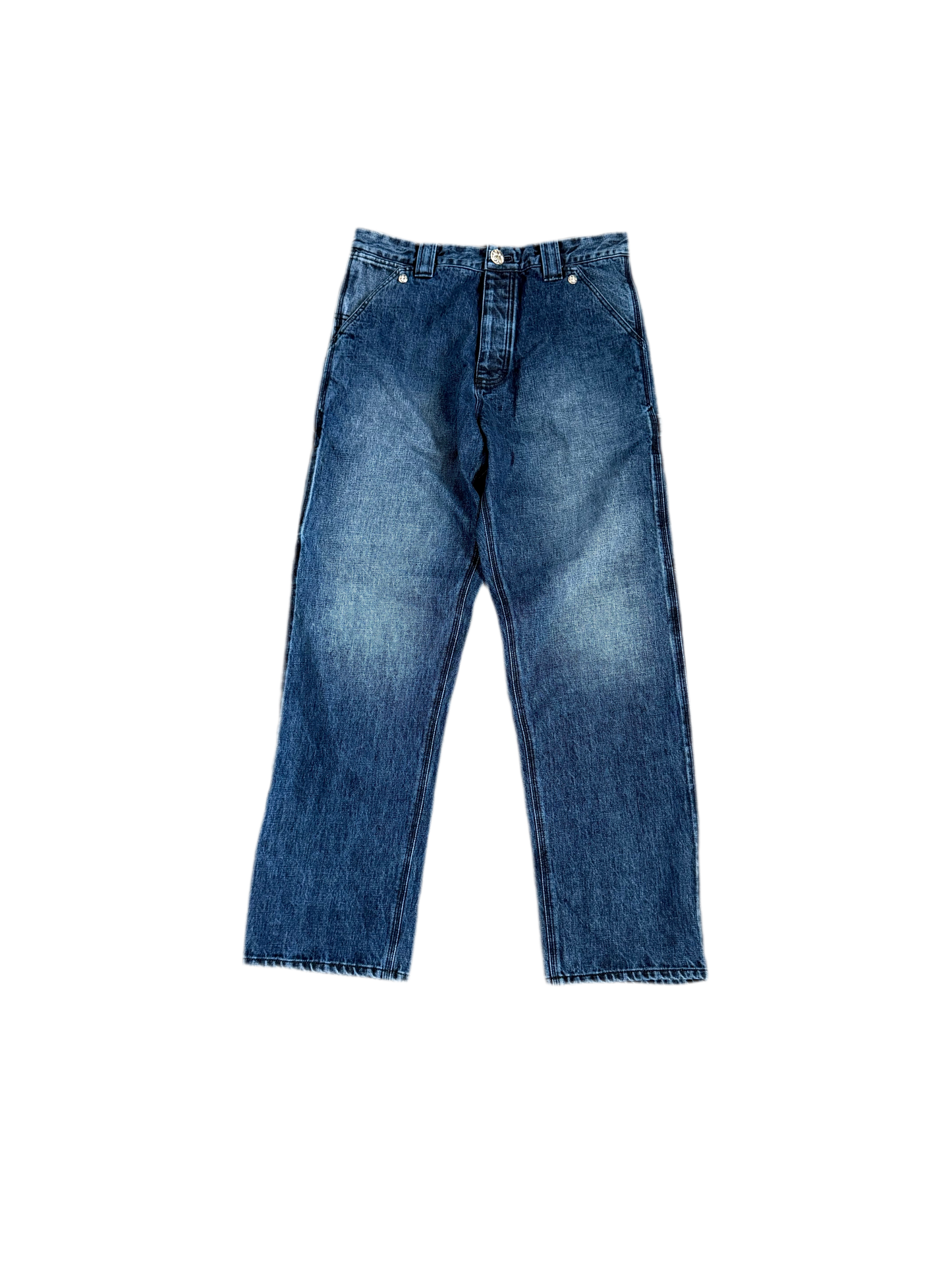 Chrome Hearts Baggy Fit Carpenter Denim Pants Blue