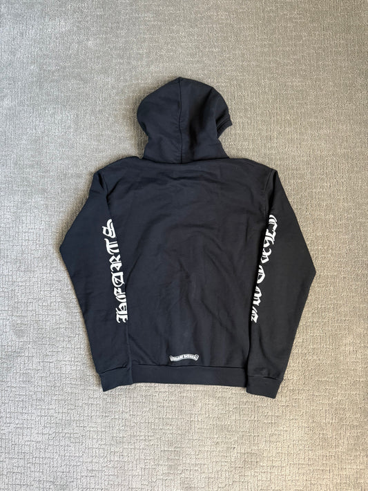 Chrome Hearts Vertical Logo Zip Up Hoodie Black