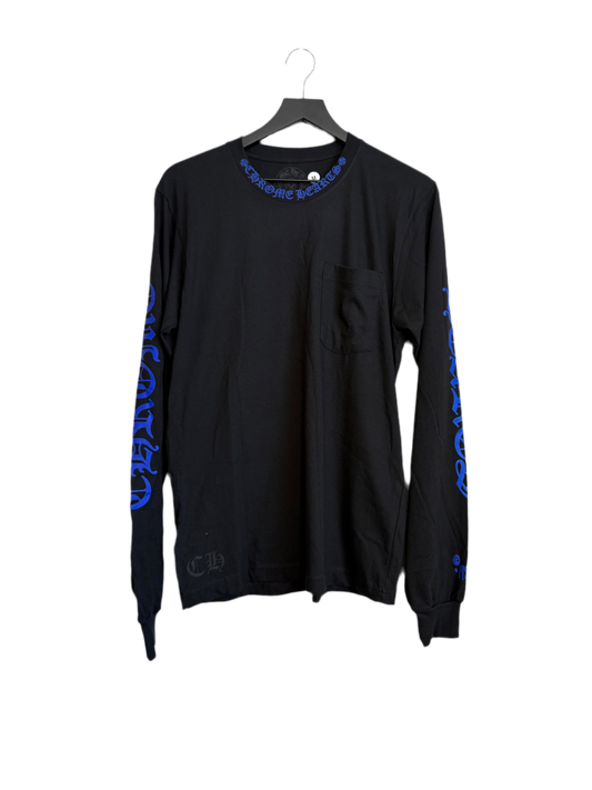 Chrome Hearts 1988 Neck Logo LS T-Shirt Black/Blue