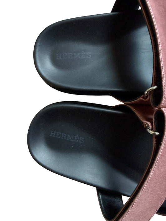 Hermes Cyphre Sandals Silk Brown