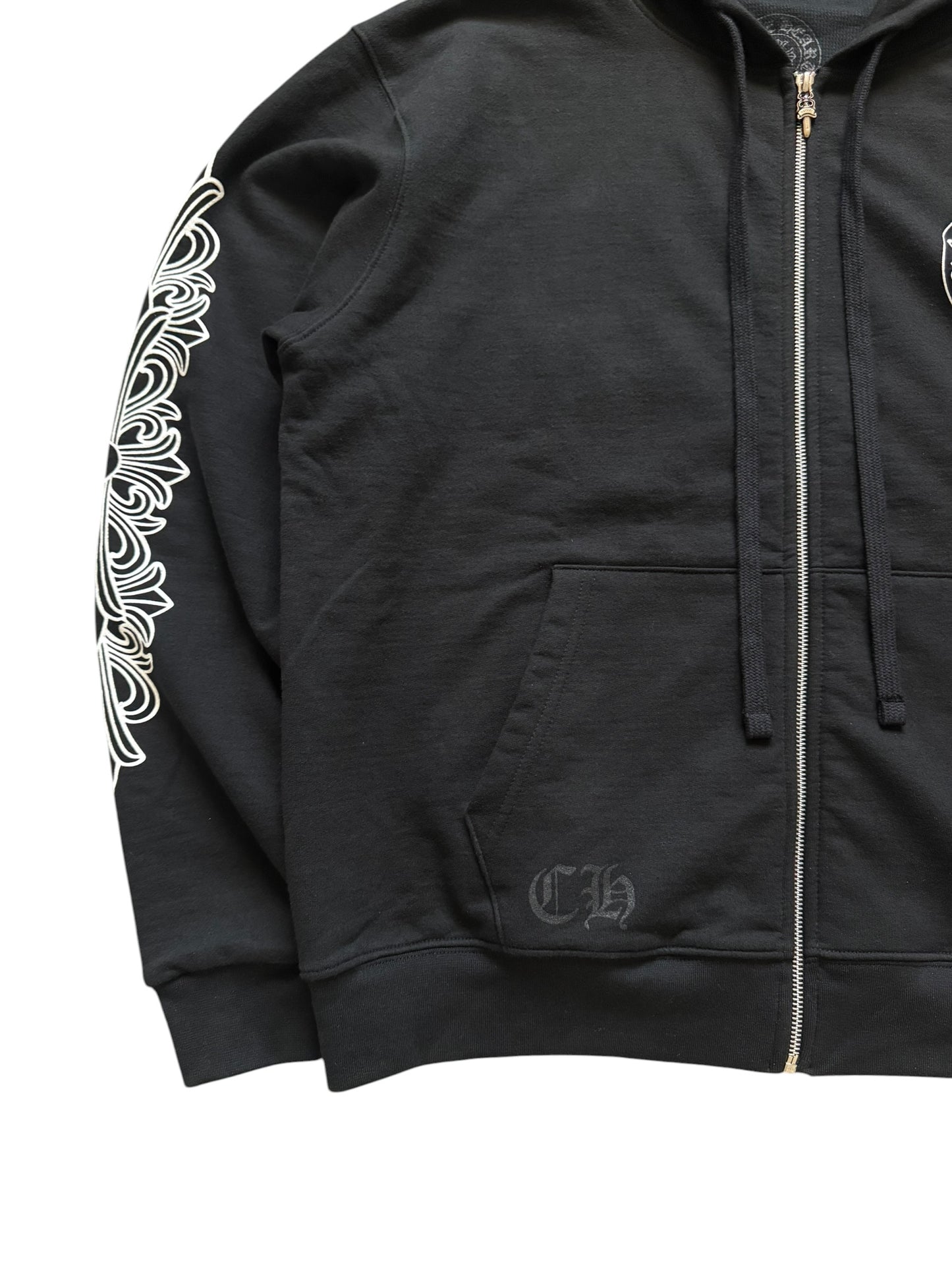 Chrome Hearts Floral Horseshoe Thermal Zip Up Hoodie