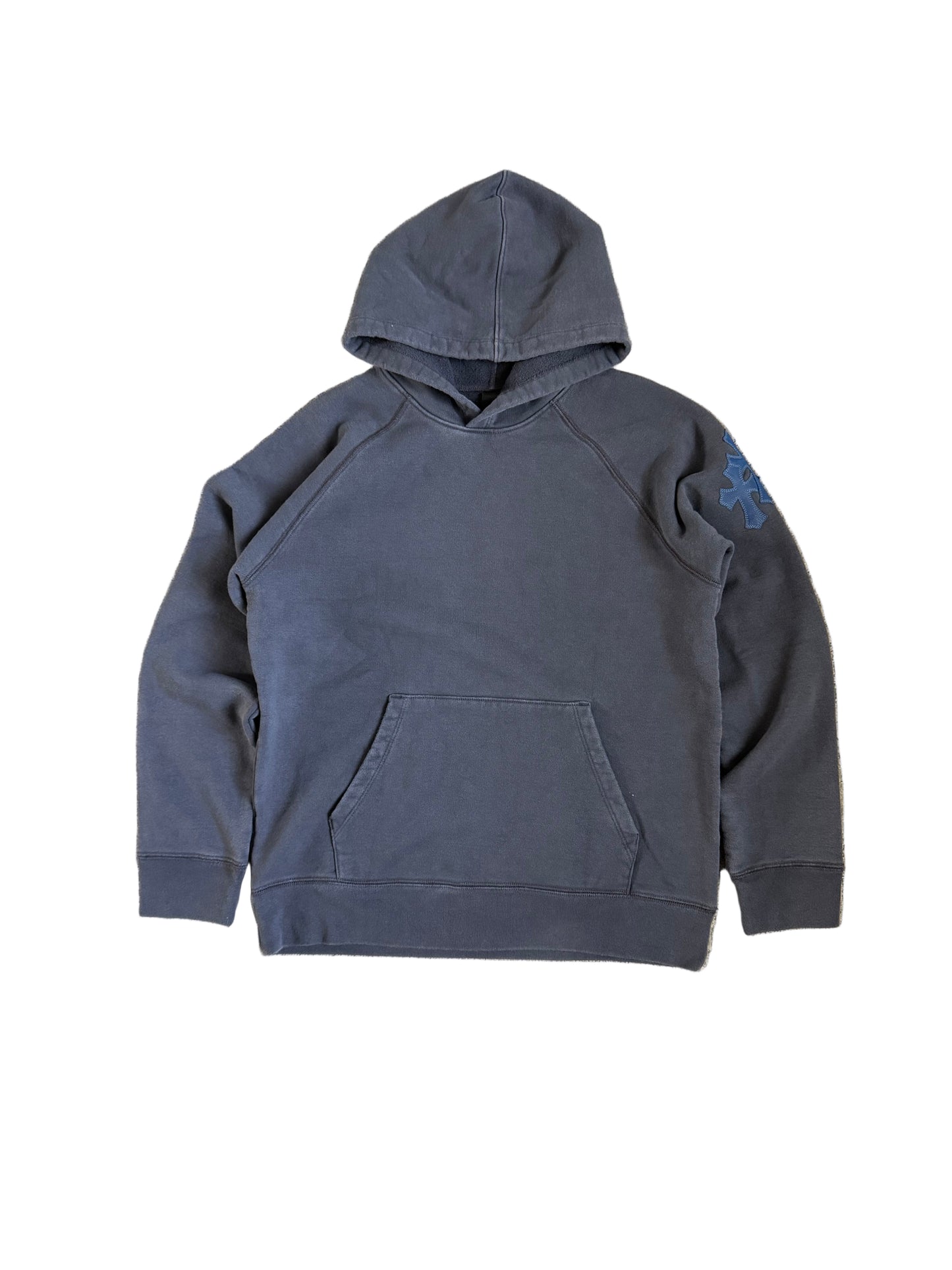 Chrome Hearts Leather Triple Cross Paper Jam Pullover Hoodie Navy