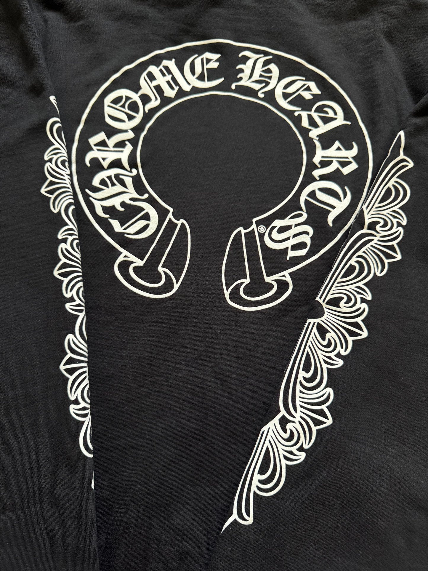 Chrome Hearts Horseshoe Thermal Floral Zip Up Hoodie Black