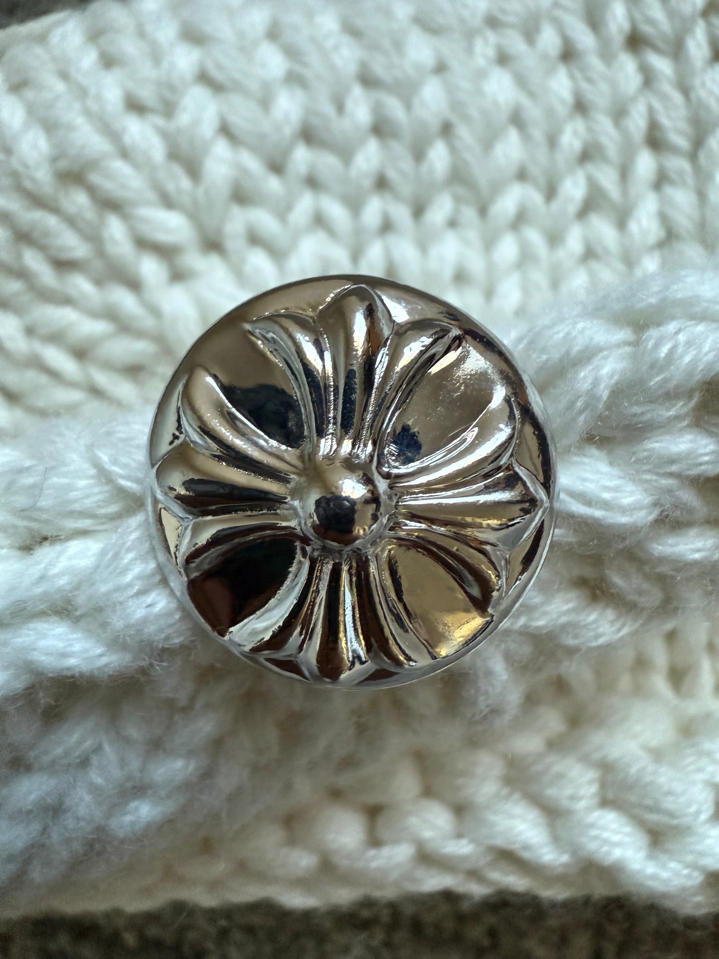 Chrome Hearts Crystal Cross Cashmere Beanie Cream