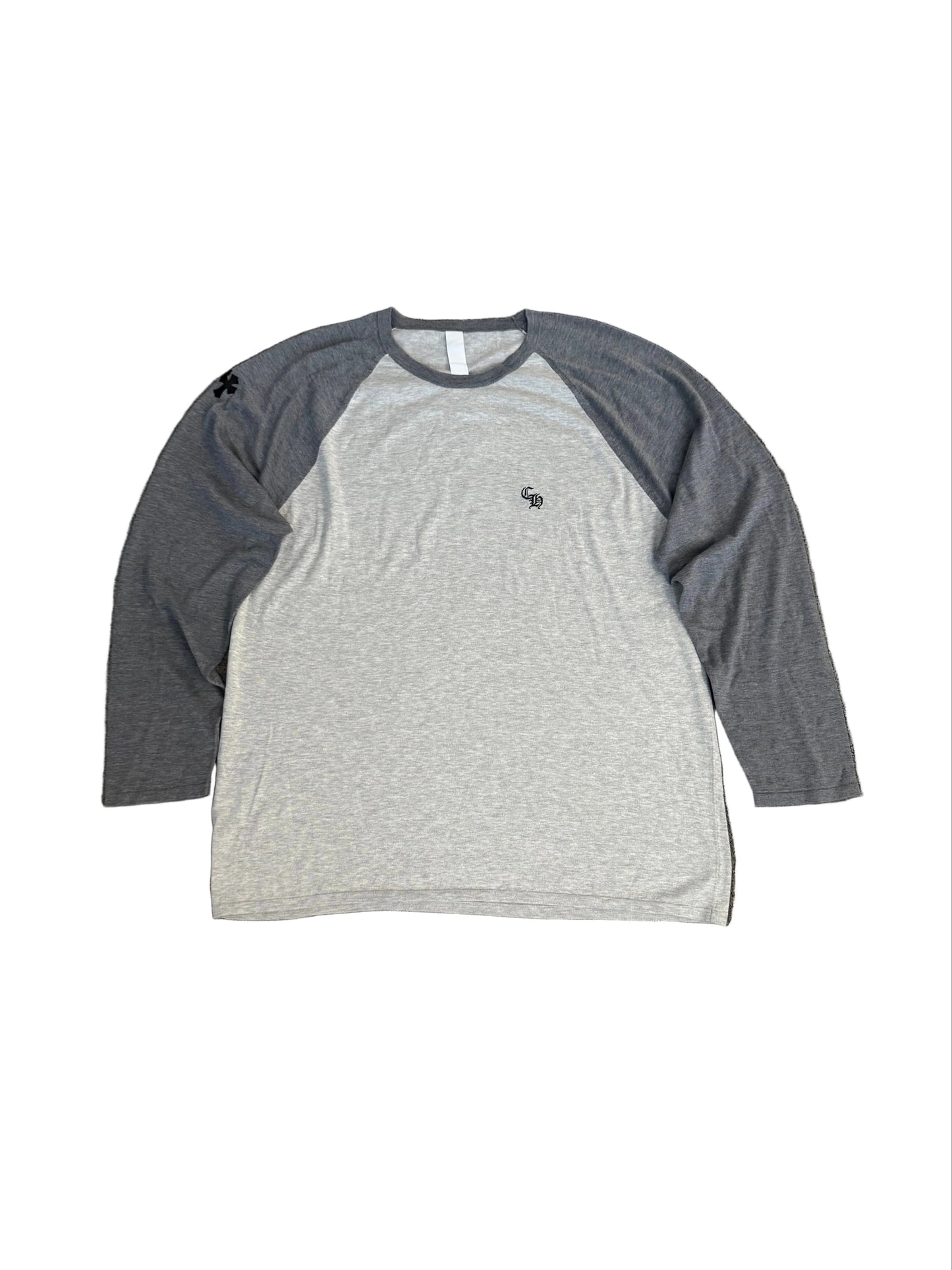 Chrome Hearts Triple Cross Patch Baseball 3/4 Shirt Grey