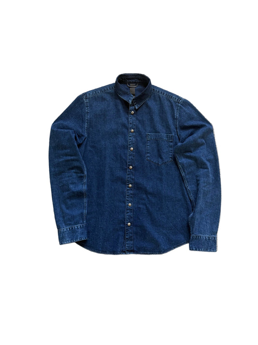Chrome Hearts Loose Ends Denim Button Up Shirt Indigo Blue