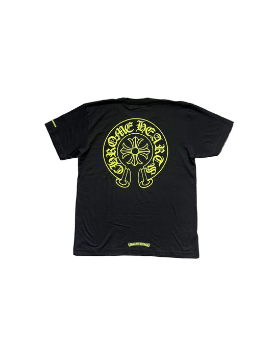 Chrome Hearts Neon Lime Horseshoe SS T-Shirt Black