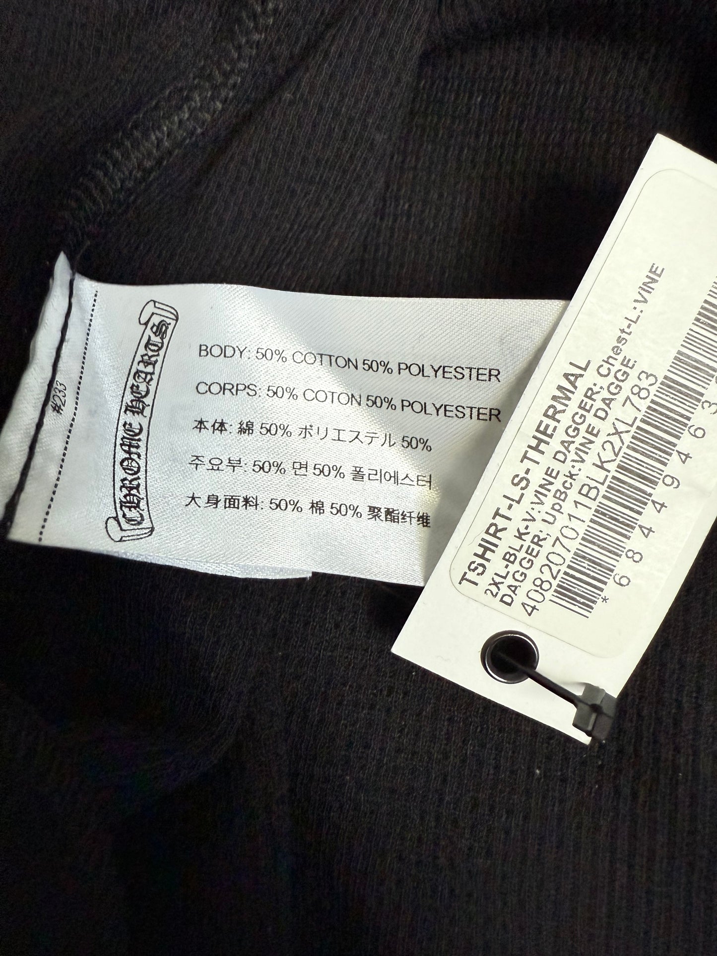 Chrome Hearts Vine Dagger Thermal LS T-Shirt Black