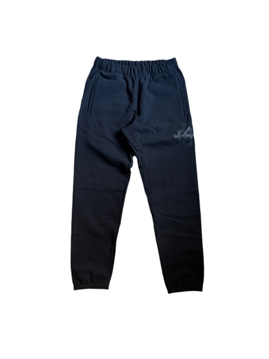 Chrome Hearts Leather Triple Cross Paper Jam Zip Up Sweatpants Black
