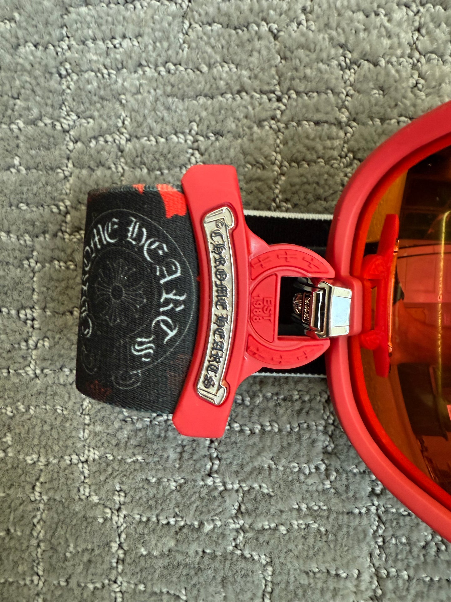 Chrome Hearts Ski Goggles Red Black