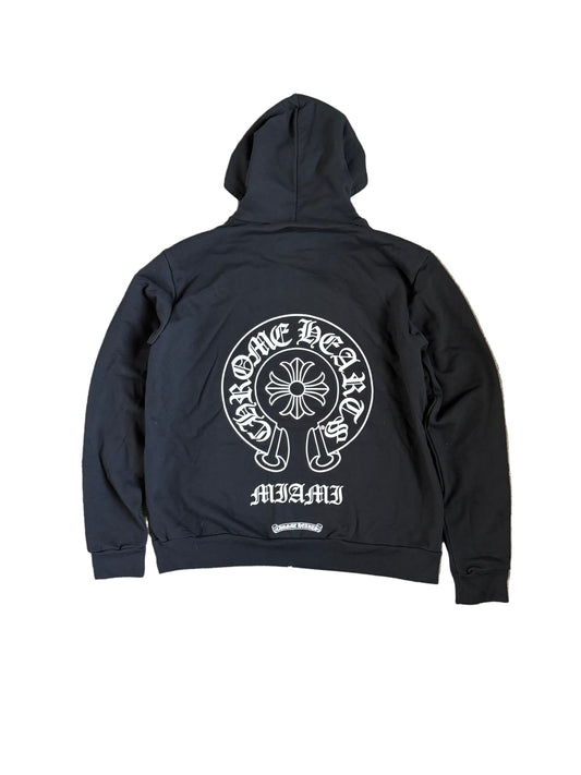 Chrome Hearts Miami Horseshoe Zip Up Hoodie Black