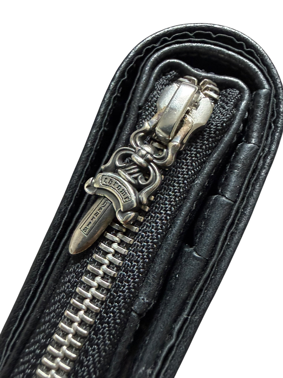 Chrome Hearts Leather Wallet Zip Pouch