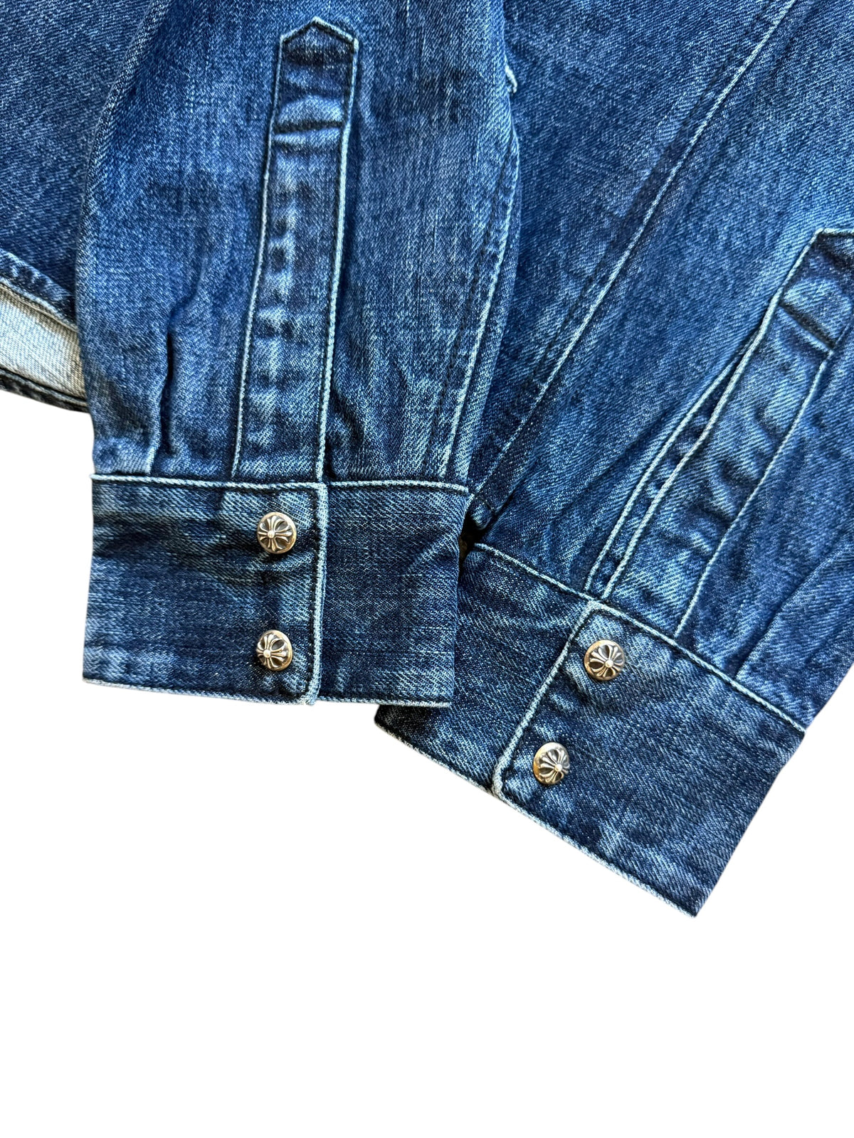 Chrome Hearts Loose Ends Cross Patch Denim Button Up