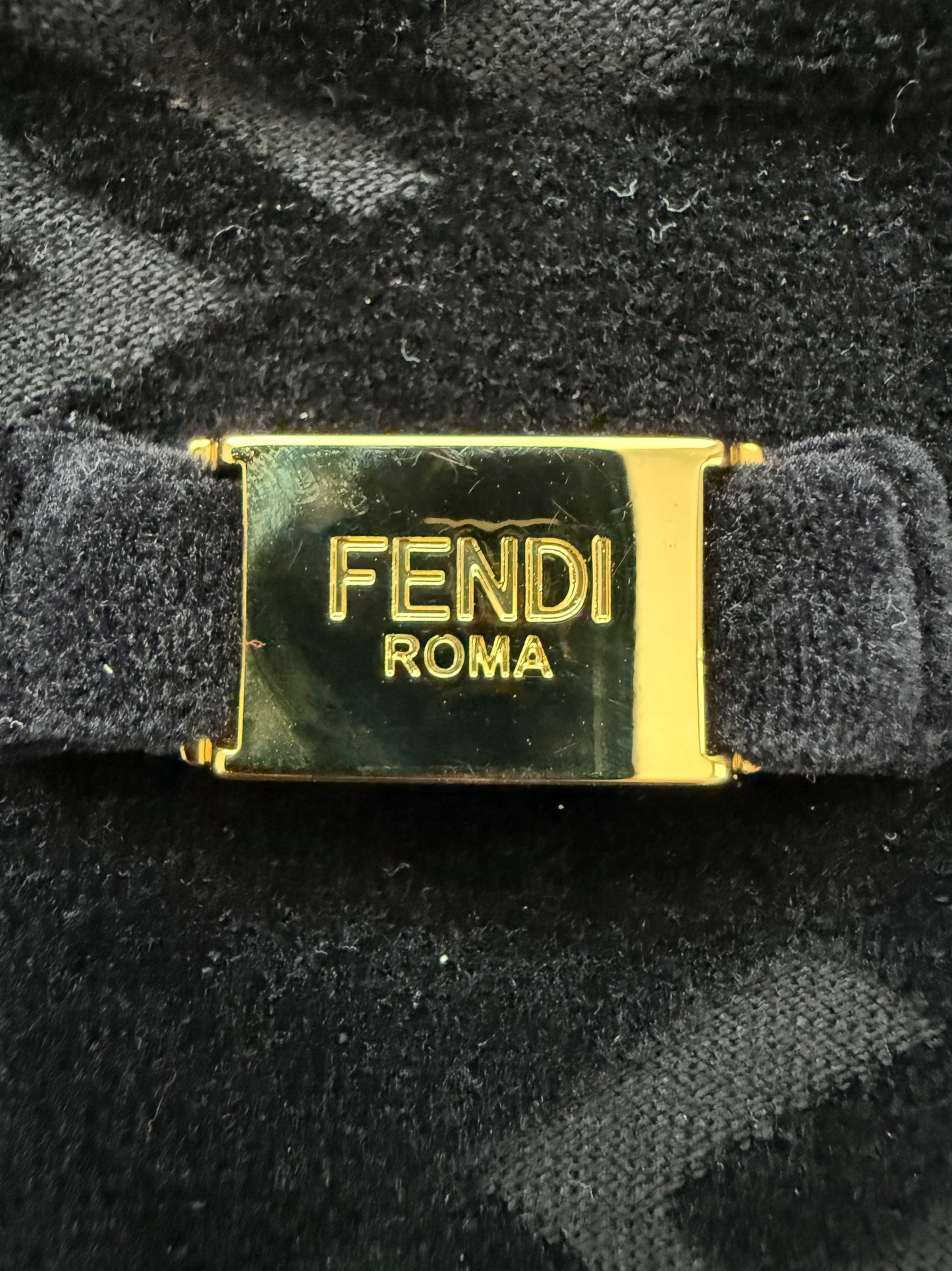 Fendi Velvet Diagonal Mongram SS T-Shirt Black