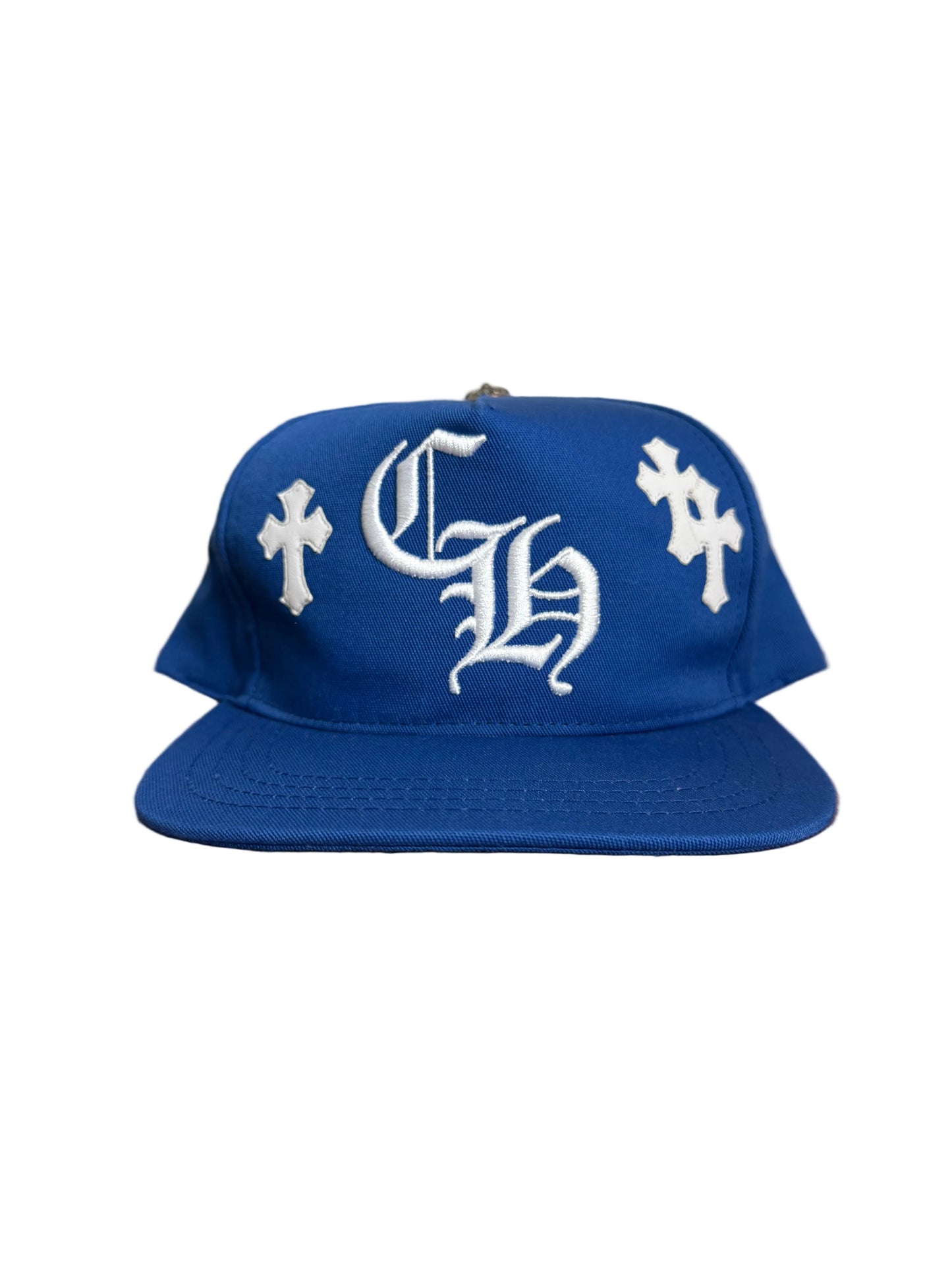 Chrome Hearts Cross Patch CH Snapback Hat Blue/White