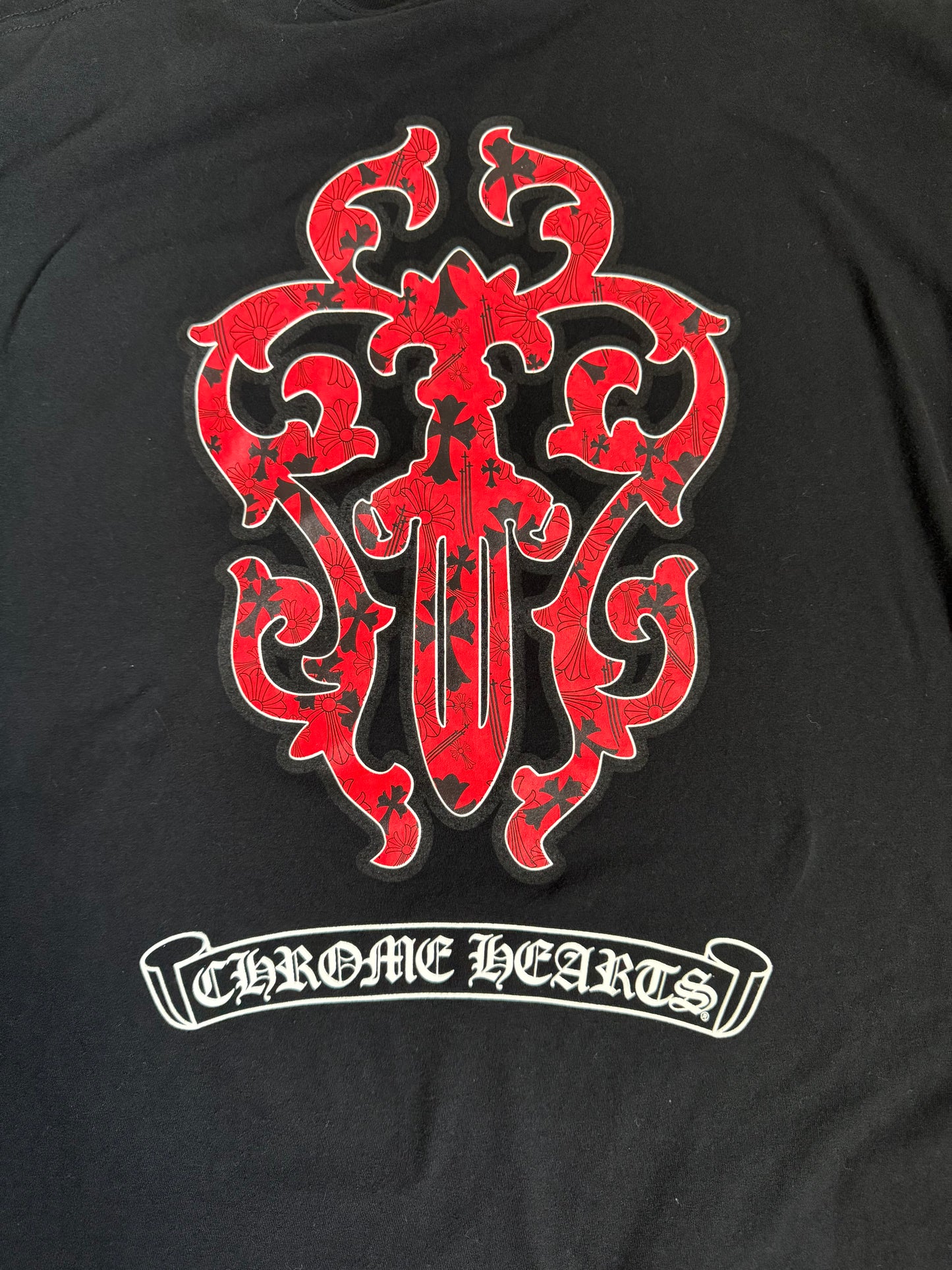 Chrome Hearts Stencil Vine Dagger SS T-Shirt Black/Red