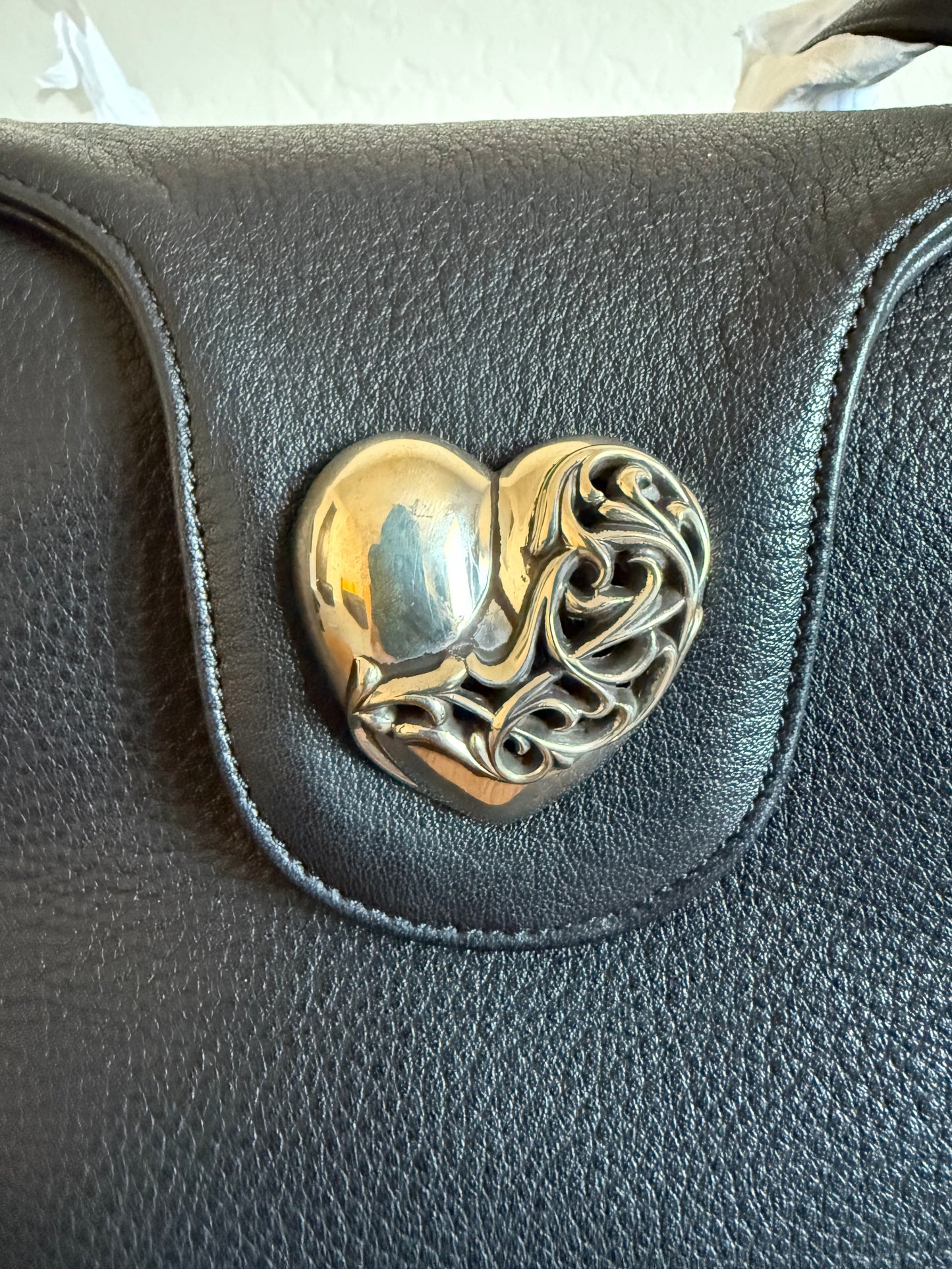 Chrome Hearts Leather Heart Vine Shoulder Bag