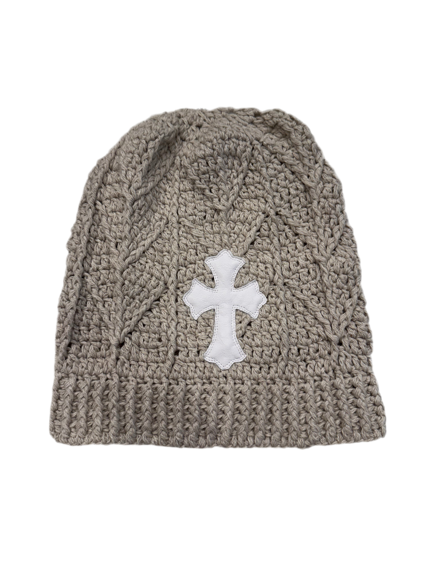 Chrome Hearts Cross Patch Cashmere Beanie Cream/White