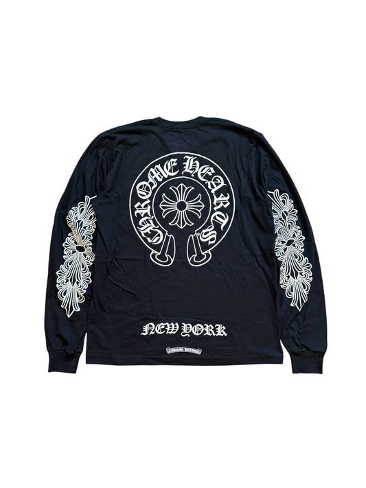 Chrome Hearts New York Horseshoe Floral Long Sleeve