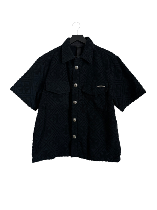 Chrome Hearts Towel Cross Monogram Button Up SS Shirt Black