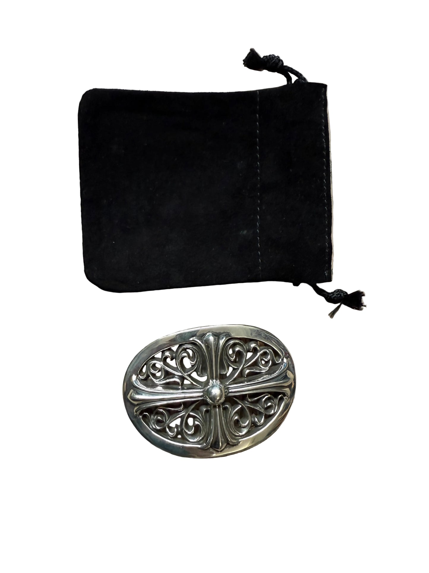 Chrome Hearts Oval Cross Buckle Silver