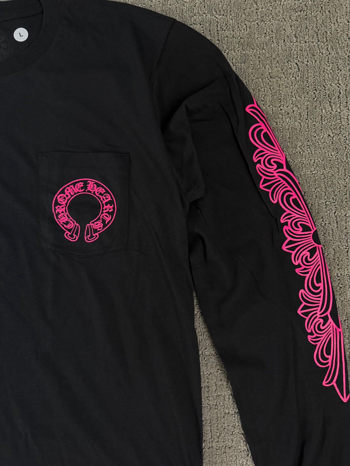 Chrome Hearts Horseshoe LS T-Shirt Black Pink
