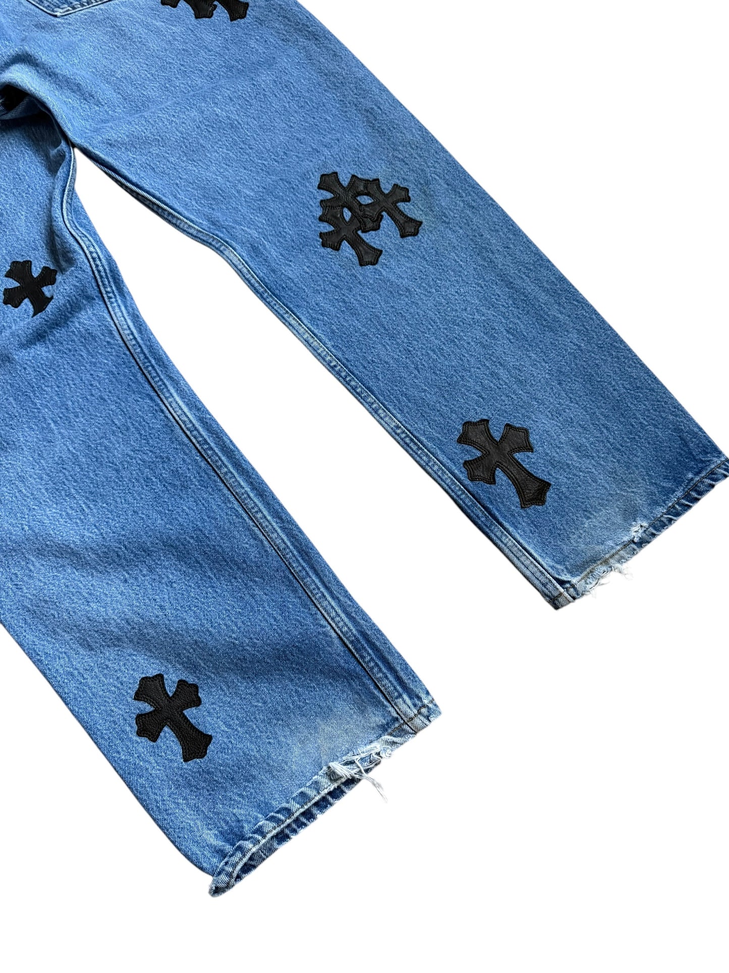 Chrome Hearts 501 Redline Levis Cross Pants Jeans Blue