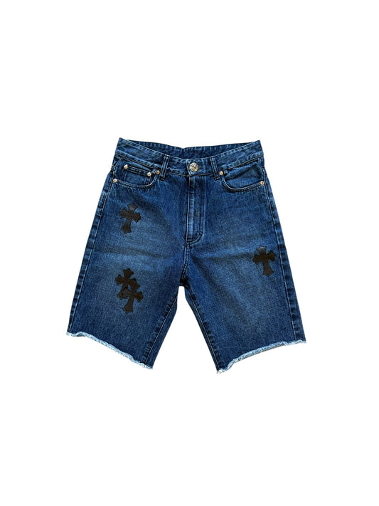 Chrome Hearts Cross Patch Denim Shorts Blue