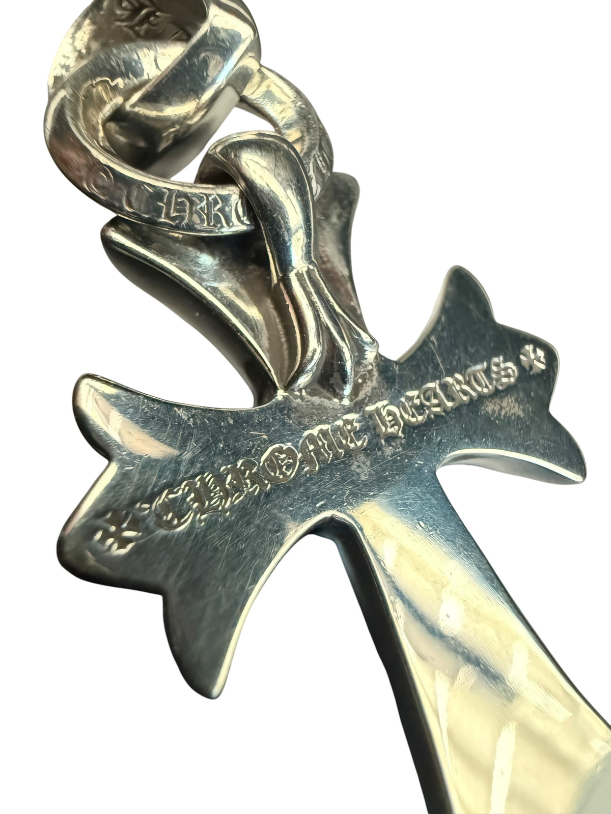 Chrome Hearts Heart Cross Silver Pendant