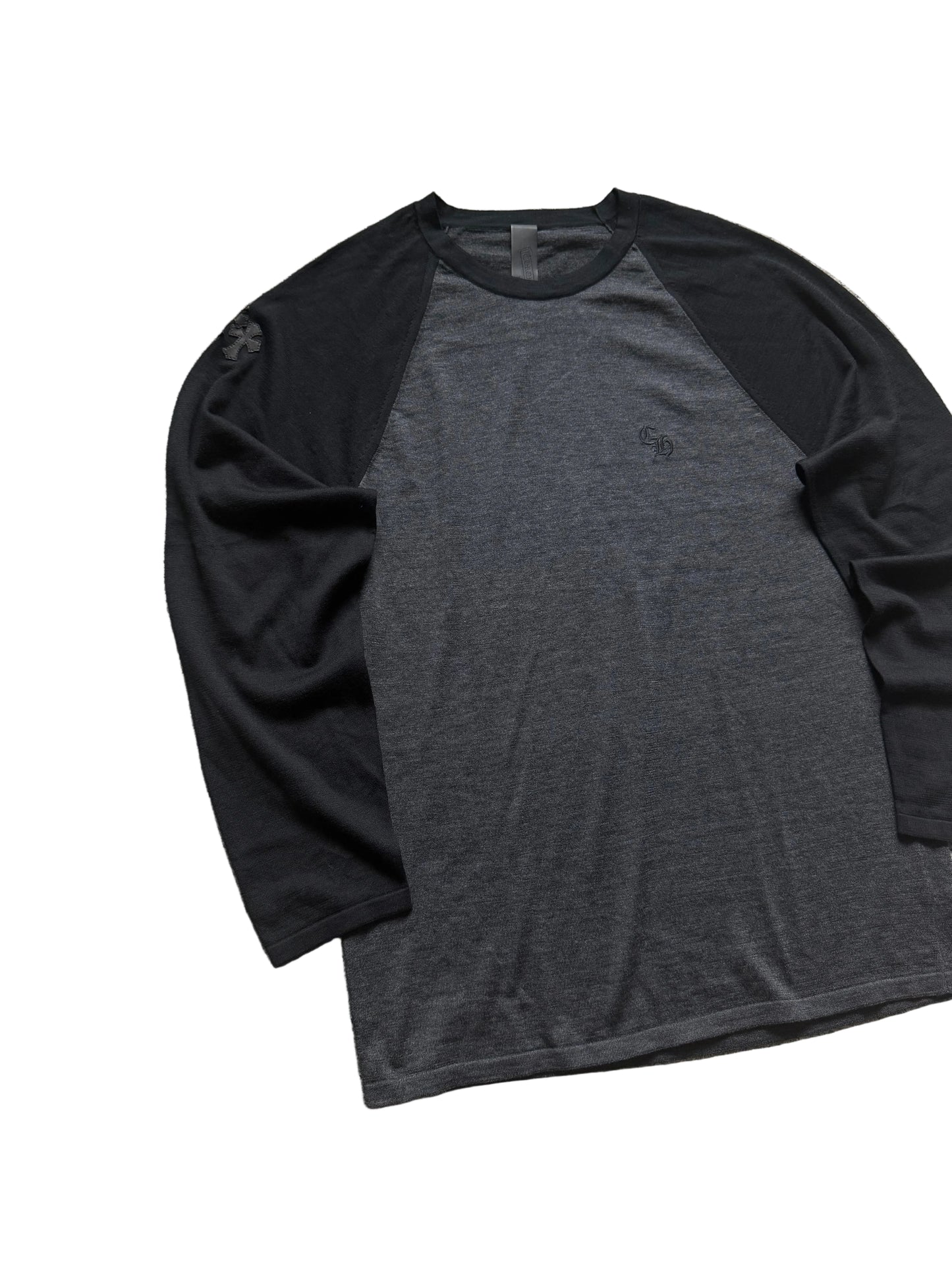 Chrome Hearts Triple Cross Patch Baseball 3/4 Shirt Black