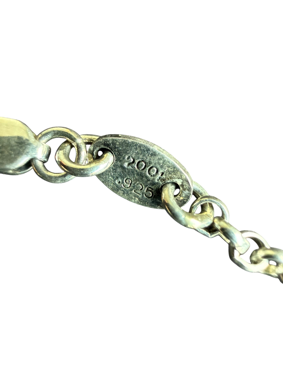 Chrome Hearts Diamond Safety Pin Necklace Silver 16”