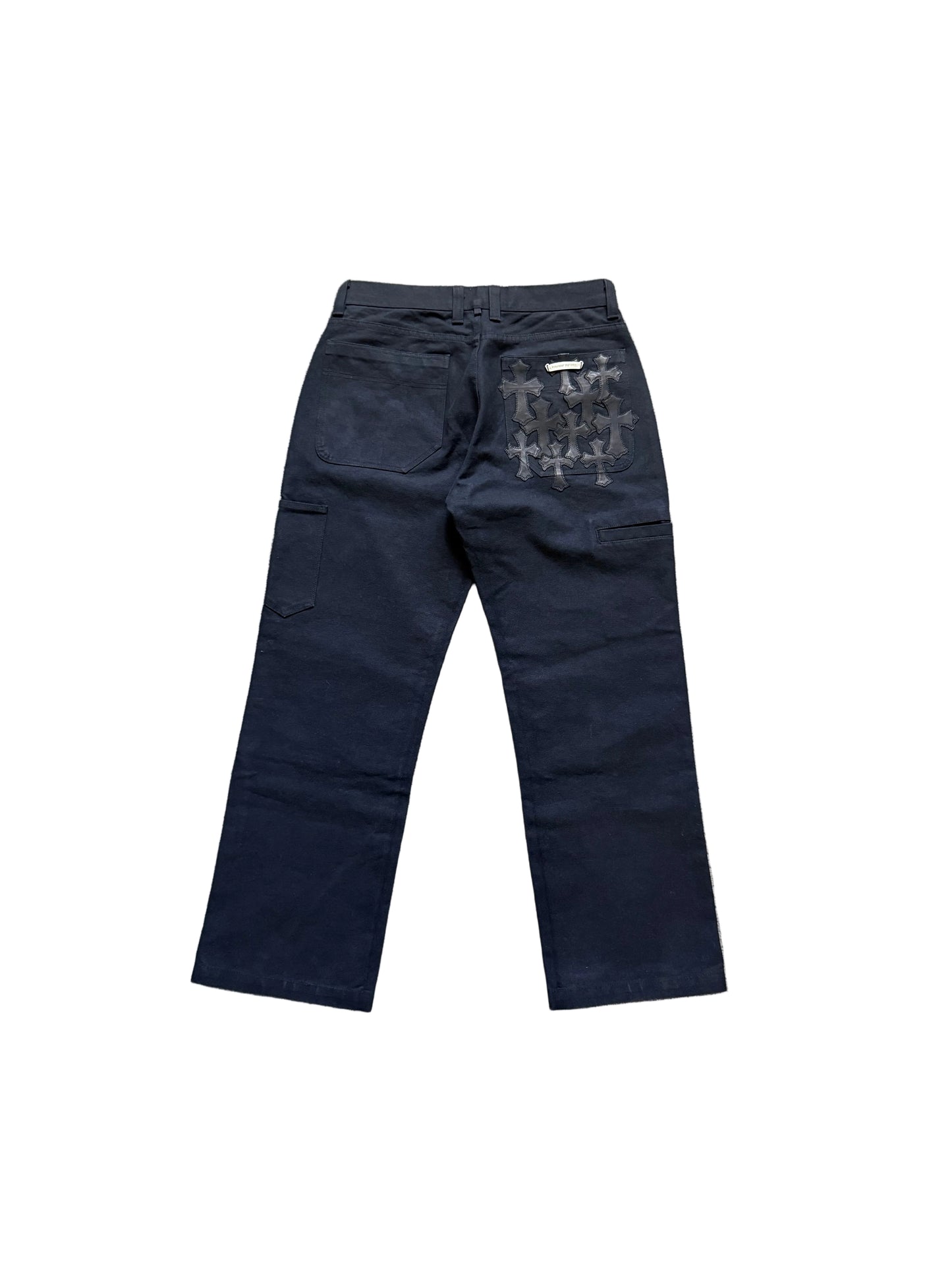 Chrome Hearts Cross Patch Carpenter Pants Black