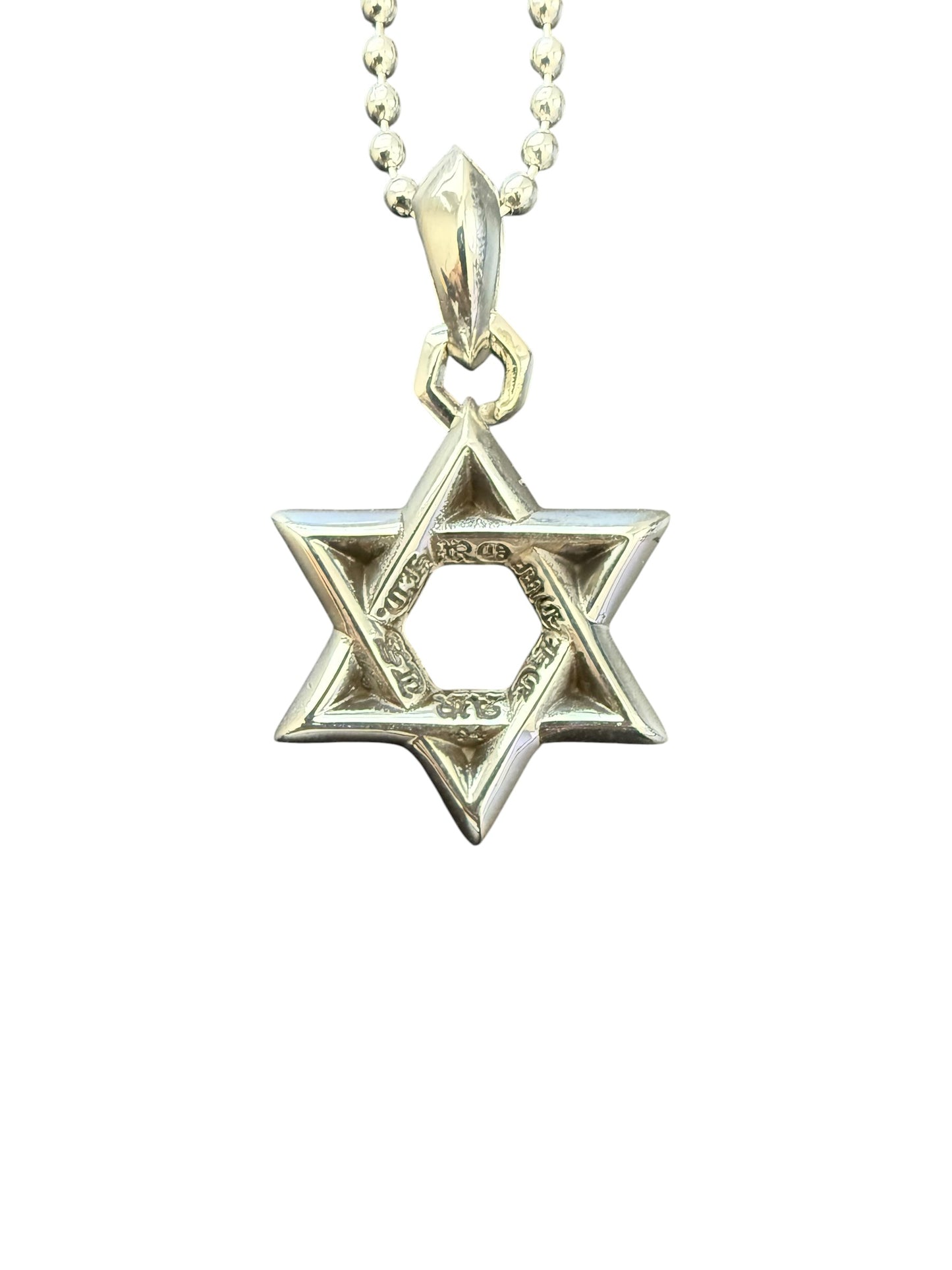 Chrome Hearts Star of David Silver Pendant w Chain