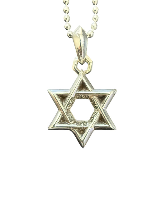 Chrome Hearts Star of David Silver Pendant w Chain