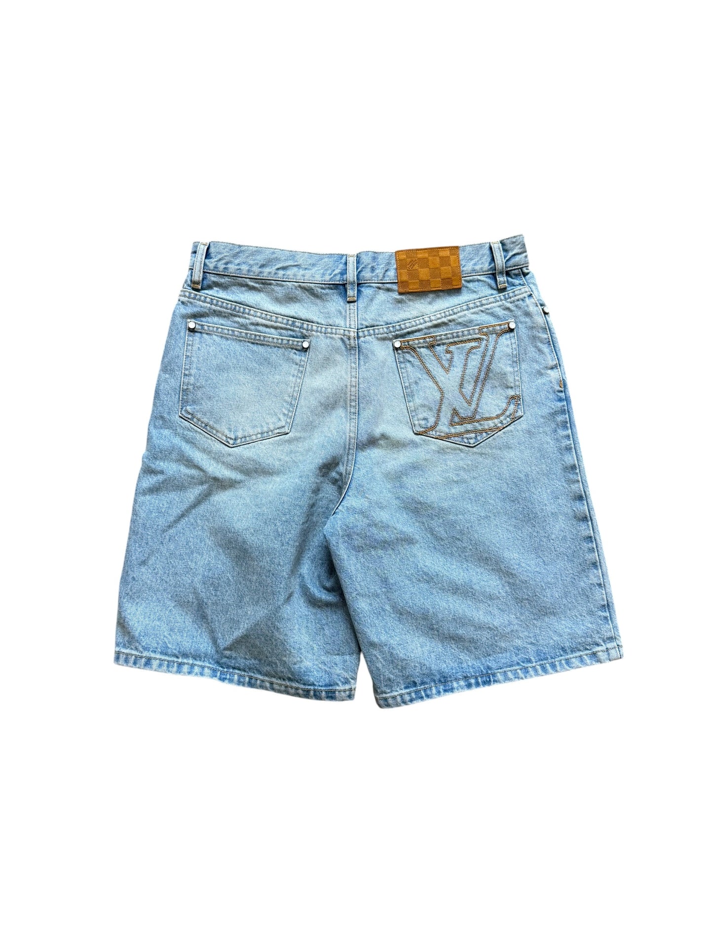 Louis Vuitton Embroider Logo Denim Shorts
