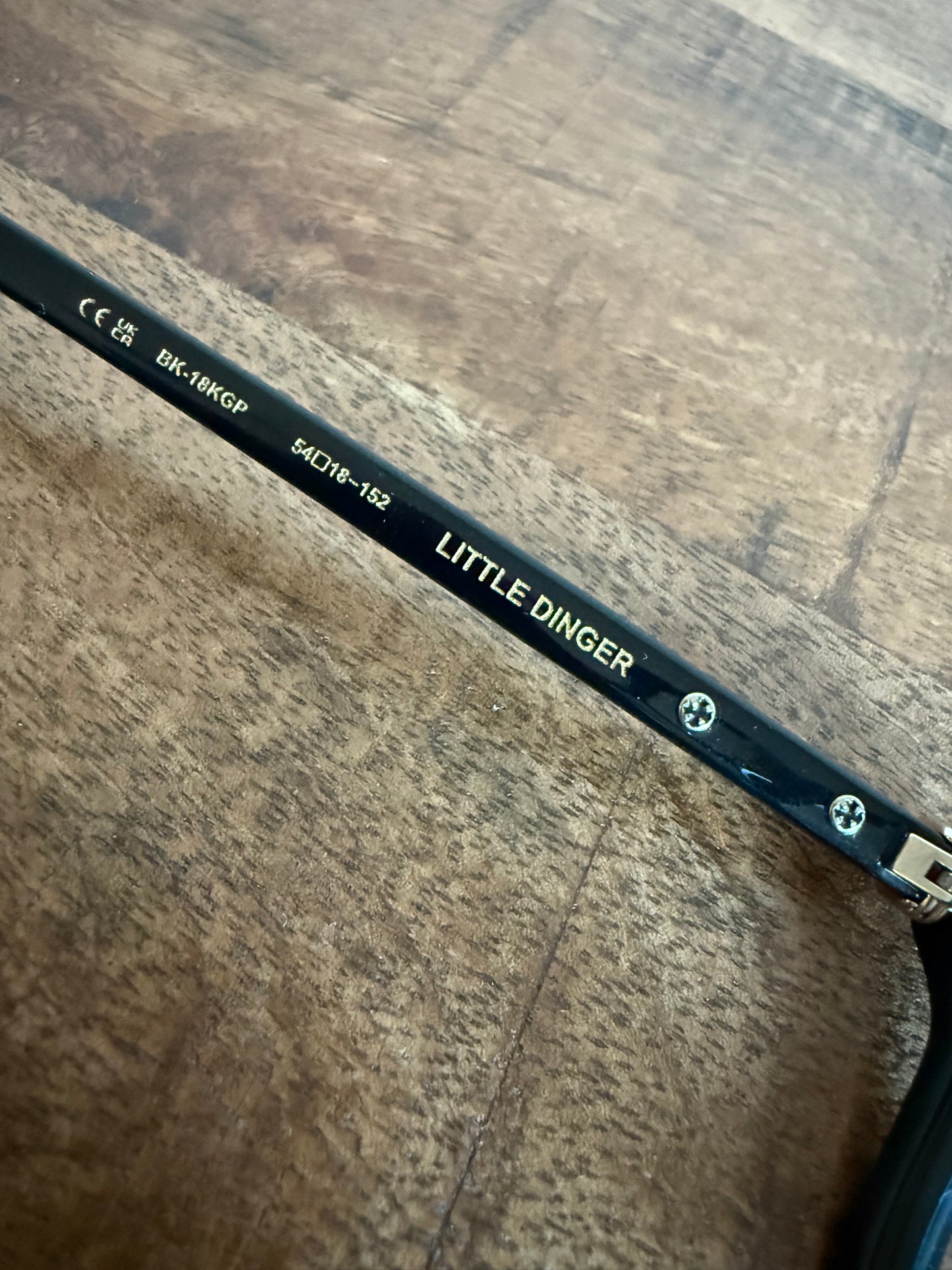 Chrome Hearts Little Dinger Glasses Black Gold Clear Lens