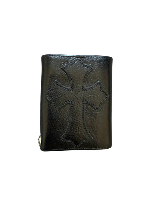 Chrome Hearts Cross Patch Trifold Leather Wallet
